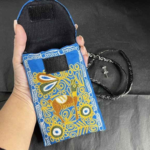 Lama Women's Multicolor Cotton Embroidered Crossbody Strap Shoulder Purse - Picture 3 of 3